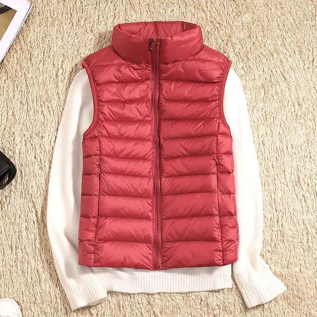Women's Lightweight Padded Gilet with Stand Collar