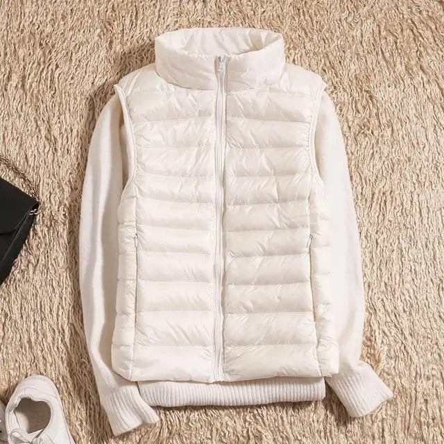 Women's Lightweight Padded Gilet with Stand Collar
