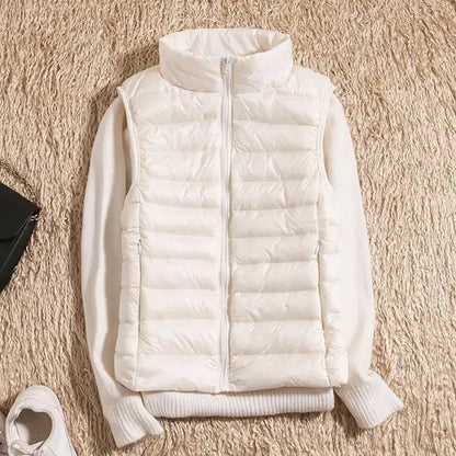 Women's Lightweight Padded Gilet with Stand Collar