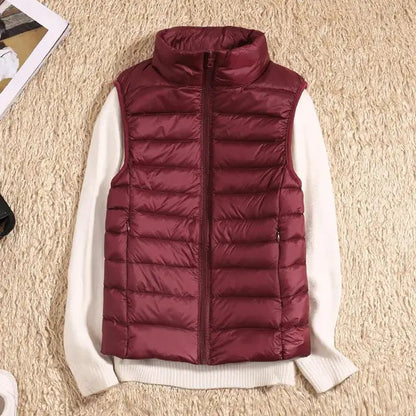 Women's Lightweight Padded Gilet with Stand Collar