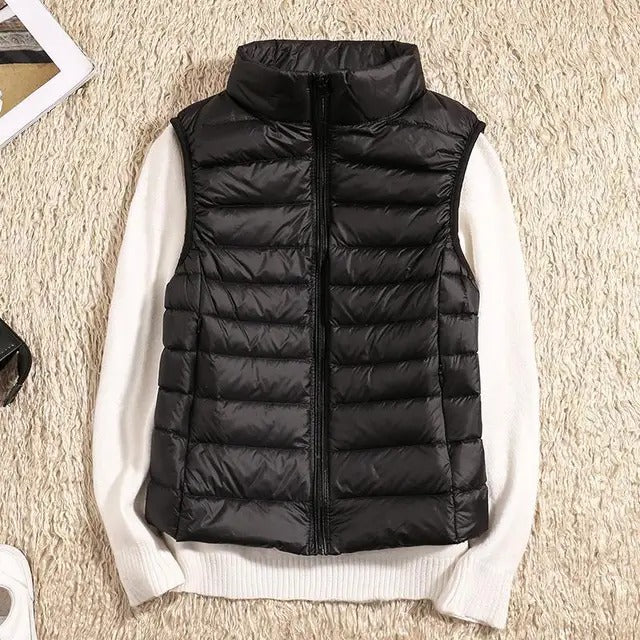 Women's Lightweight Padded Gilet with Stand Collar