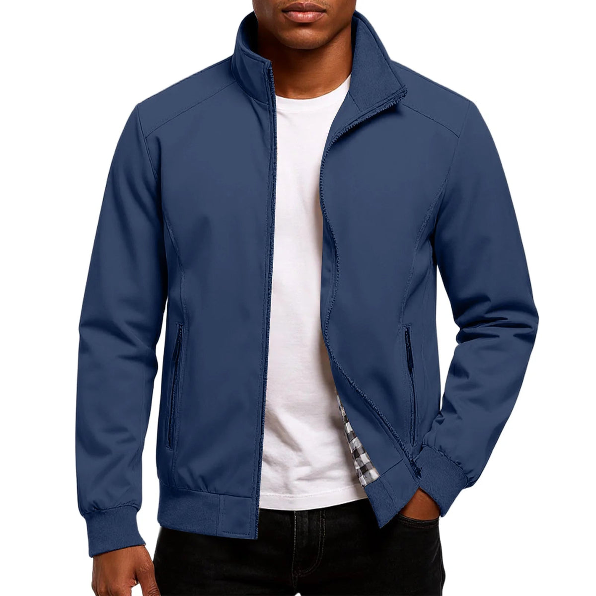 Men's Bomber Jacket with Ribbed Trims