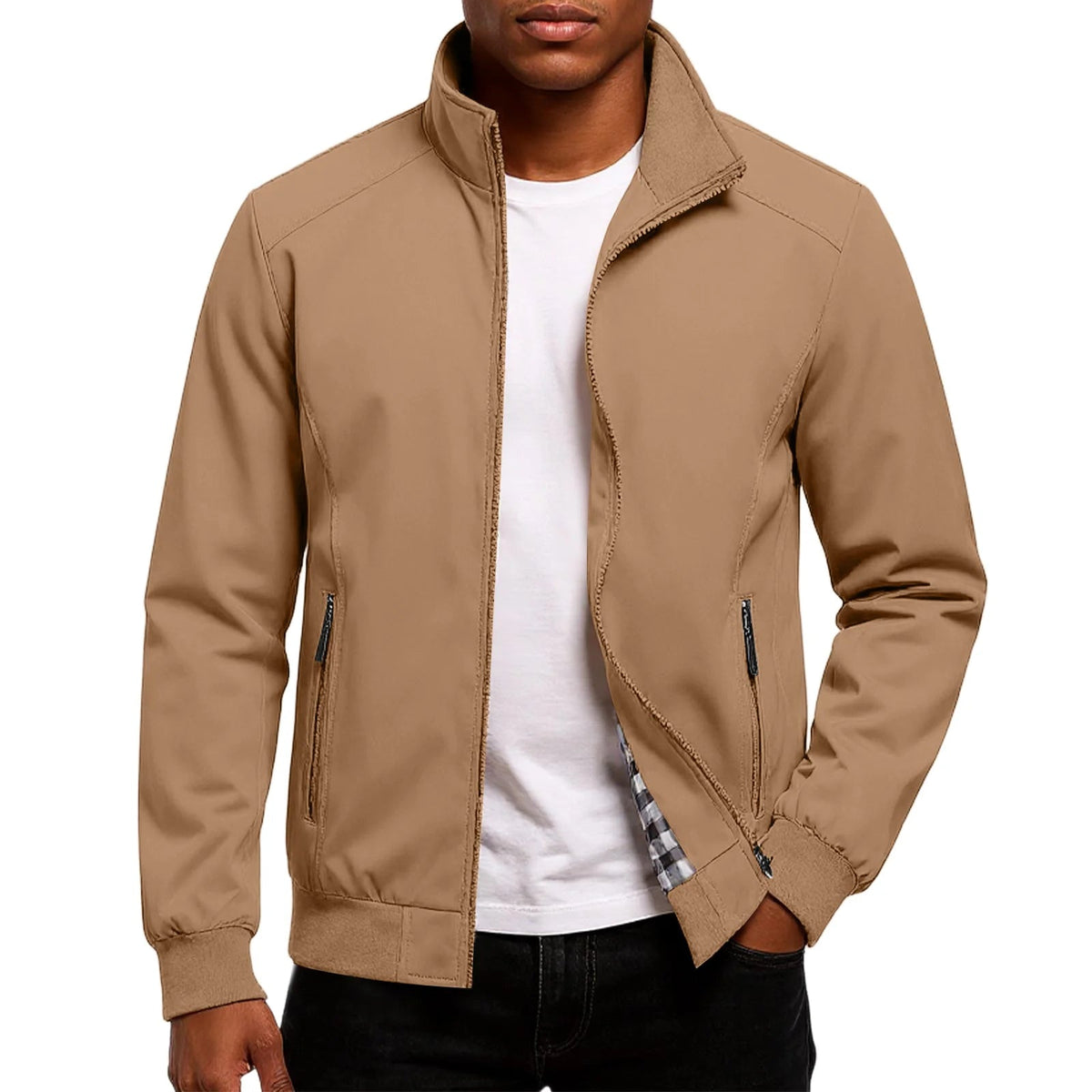 Men's Bomber Jacket with Ribbed Trims