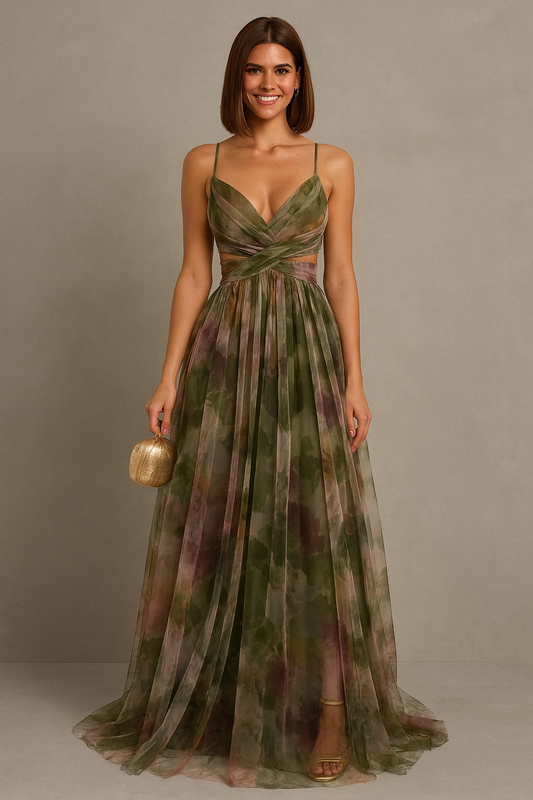 Women's Maxi Dress with Fitted Bodice