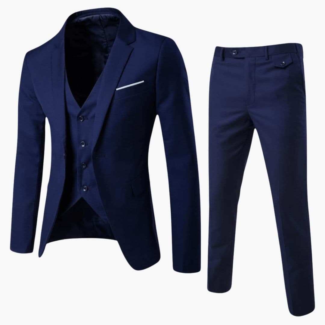 Men's Three-Piece Suit with Notch Lapels