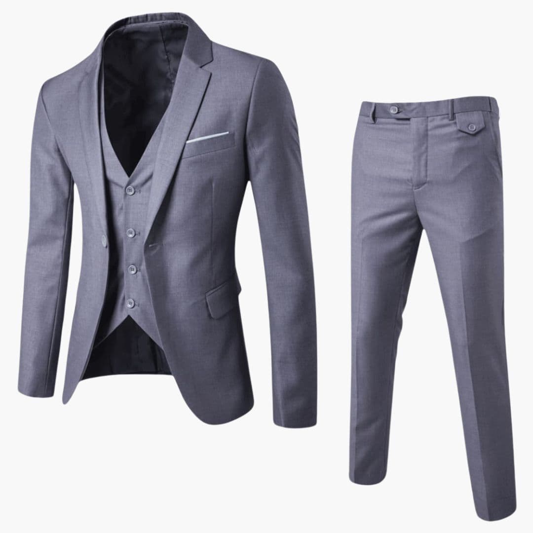 Men's Three-Piece Suit with Notch Lapels