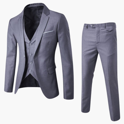 Men's Three-Piece Suit with Notch Lapels