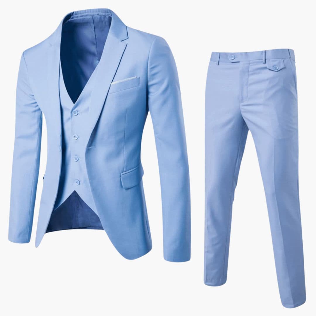 Men's Three-Piece Suit with Notch Lapels