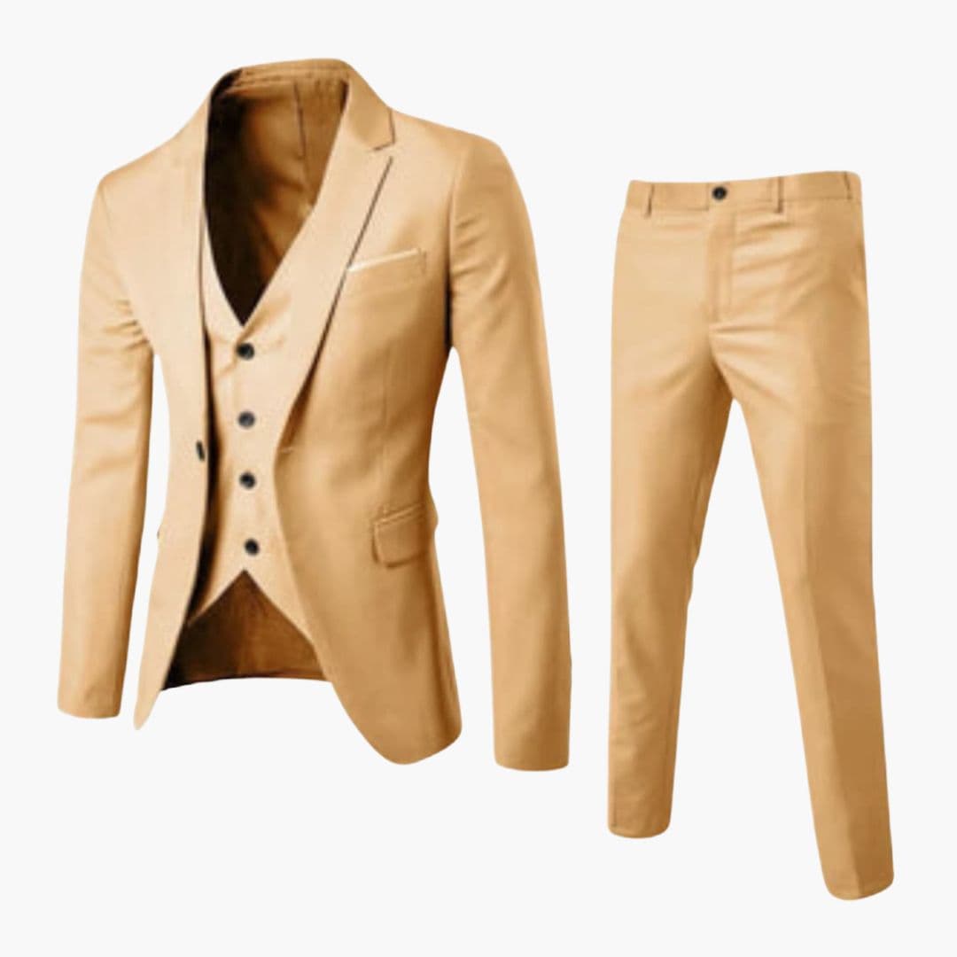 Men's Three-Piece Suit with Notch Lapels