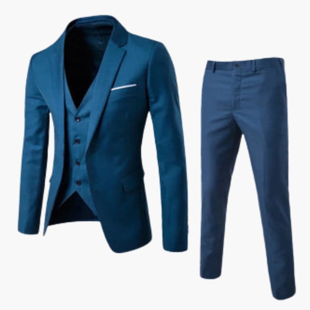 Men's Three-Piece Suit with Notch Lapels
