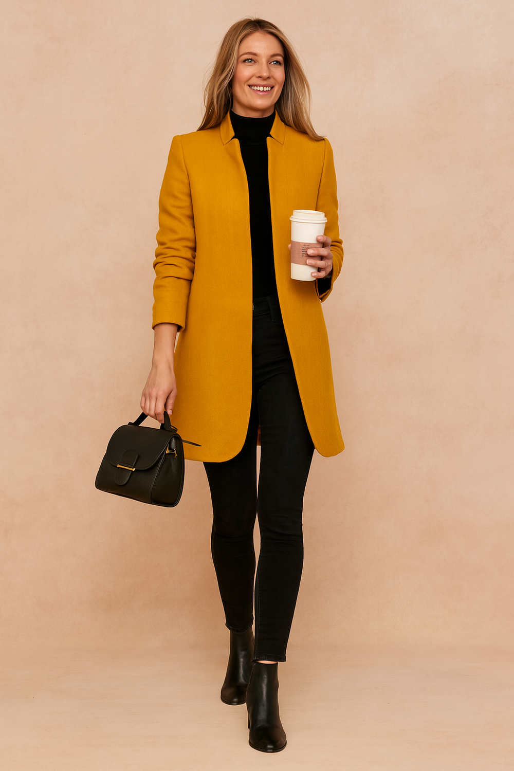 Women's Elegant Tailored Long Coat-6
