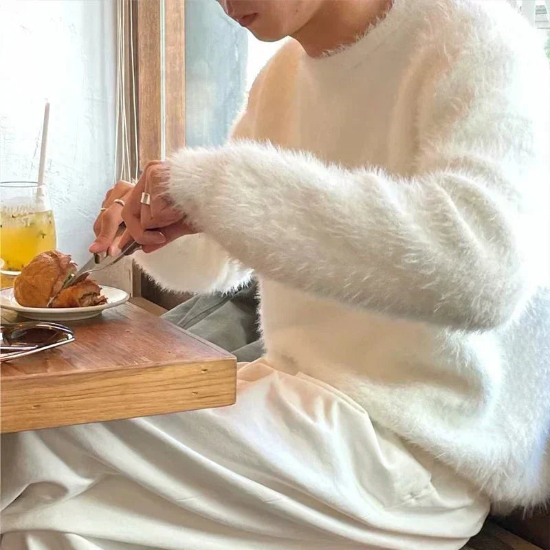 Men's Chunky Knit Jumper with Longline Cut
