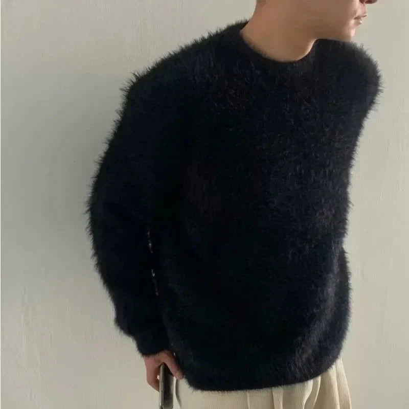 Men's Chunky Knit Jumper with Longline Cut