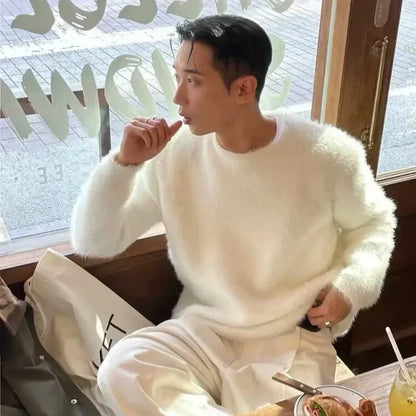 Men's Chunky Knit Jumper with Longline Cut