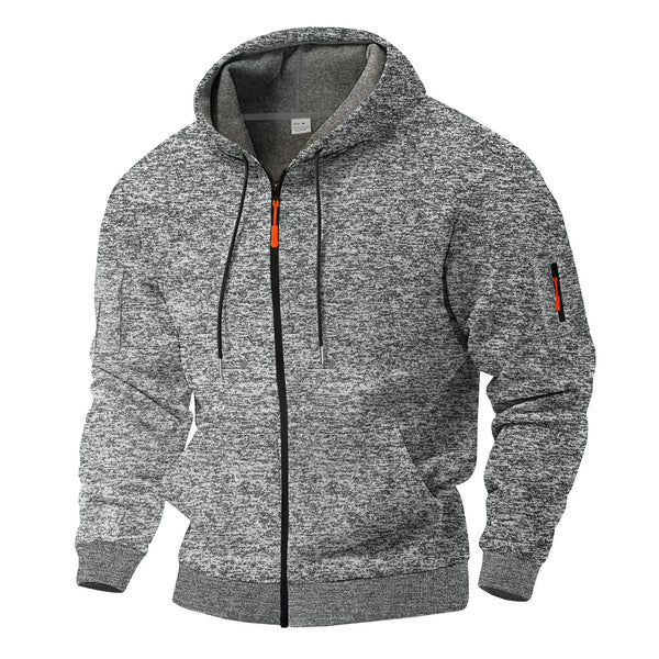Men's Marled Fleece Jacket with Zip Pockets