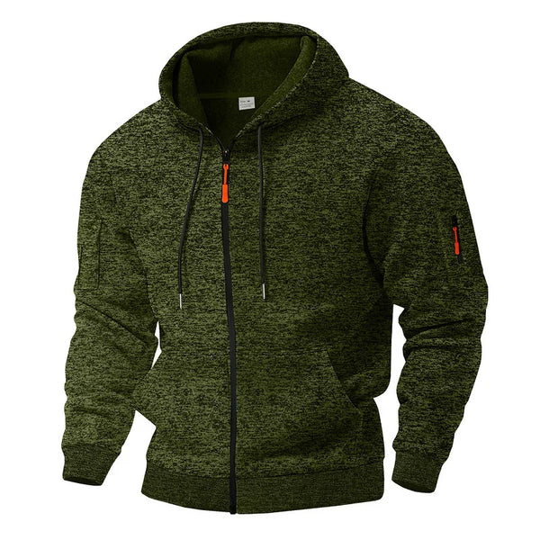 Men's Marled Fleece Jacket with Zip Pockets