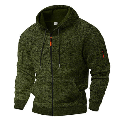 Men's Marled Fleece Jacket with Zip Pockets