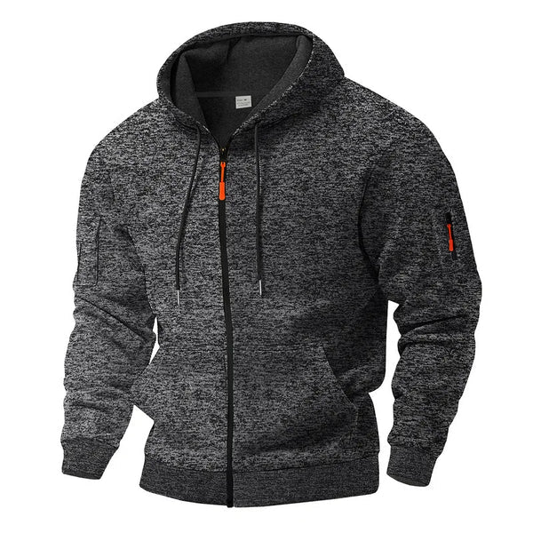 Men's Marled Fleece Jacket with Zip Pockets