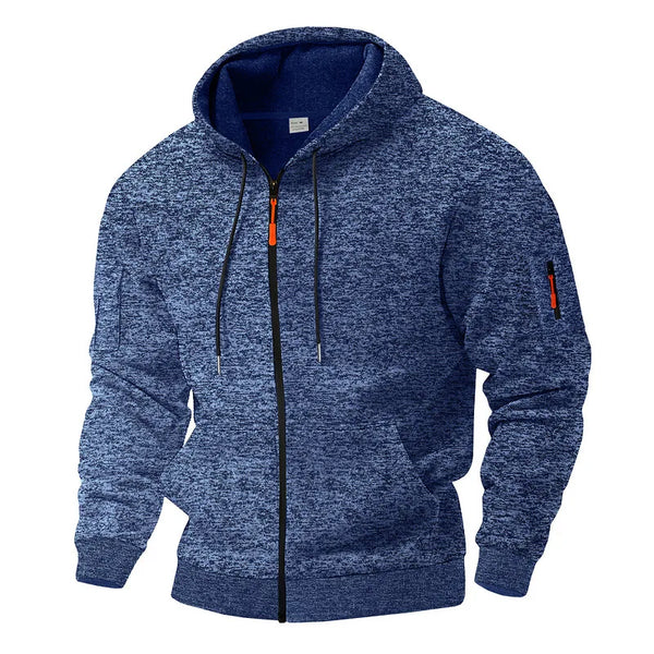 Men's Marled Fleece Jacket with Zip Pockets