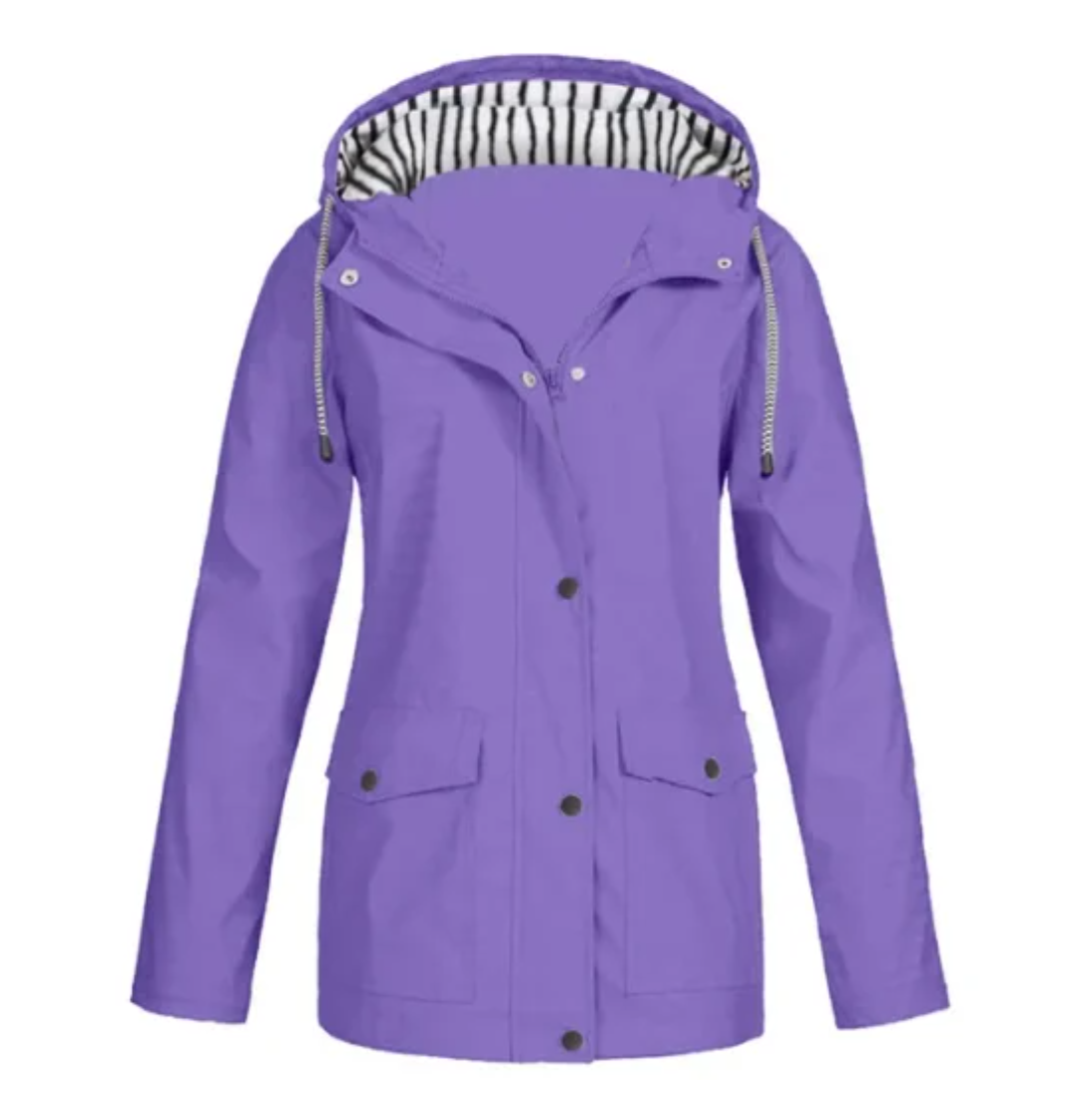 Women's Waterproof Windproof Hooded Jacket – Purple