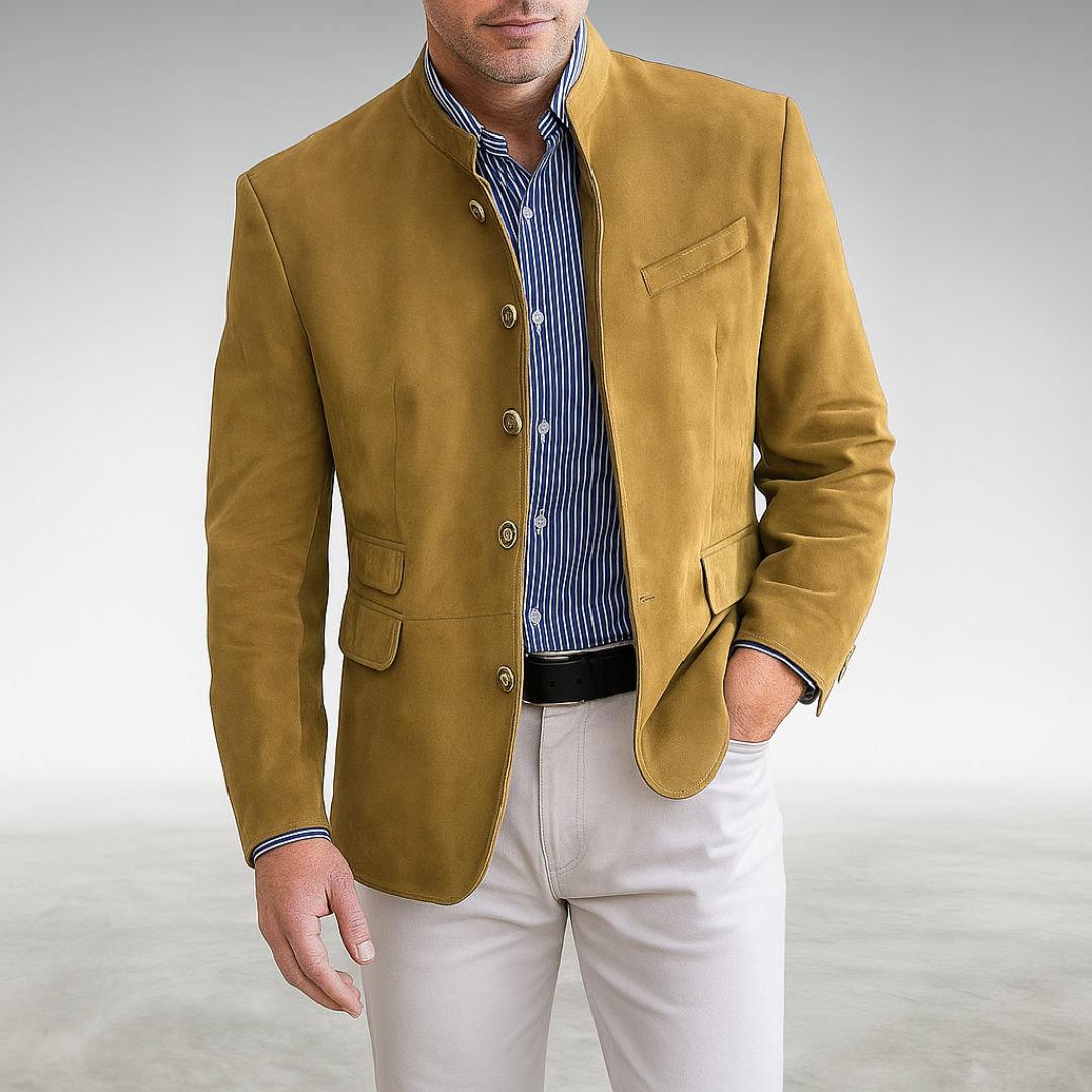 Men's Business Blazer with Notch Lapels