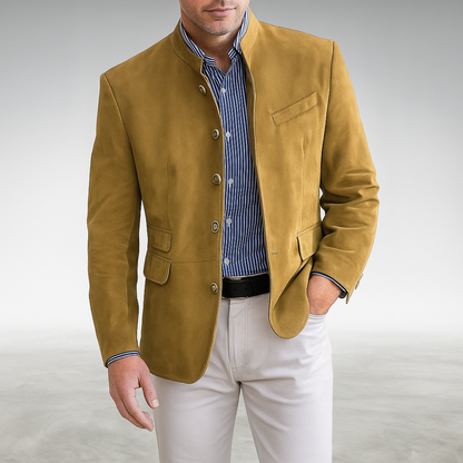 Men's Business Blazer with Notch Lapels