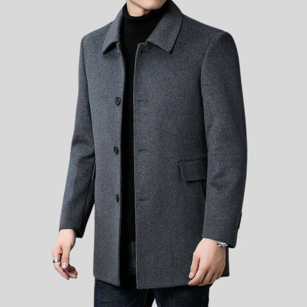 Men's Classic Wool Overcoat-7