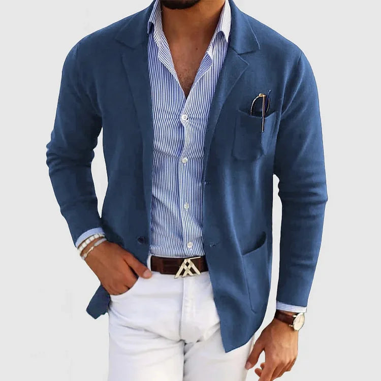 Men's Blazer with Single-Breasted Front