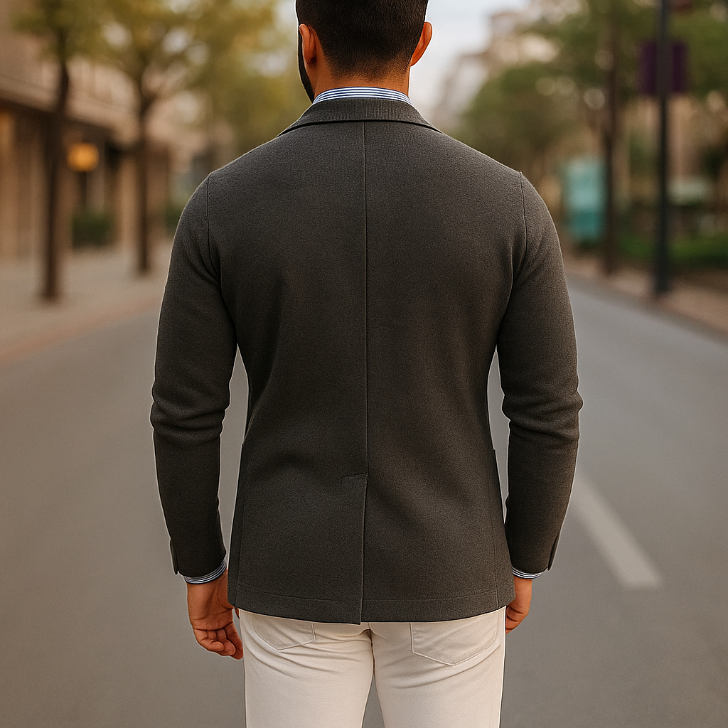 Men's Blazer with Single-Breasted Front