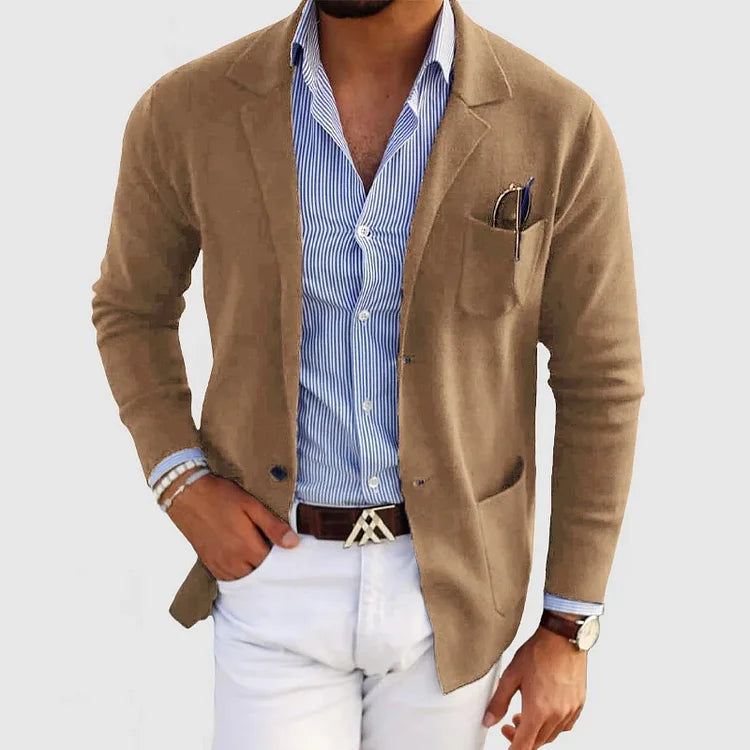 Men's Blazer with Single-Breasted Front