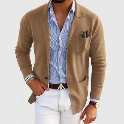 Men's Blazer with Single-Breasted Front