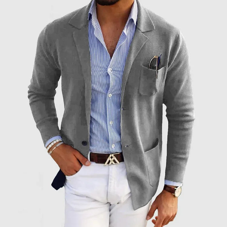Men's Blazer with Single-Breasted Front