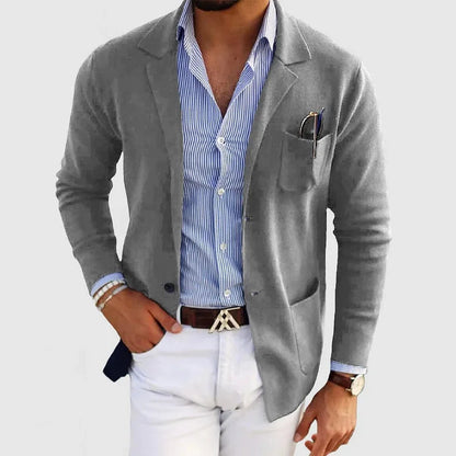 Men's Blazer with Single-Breasted Front