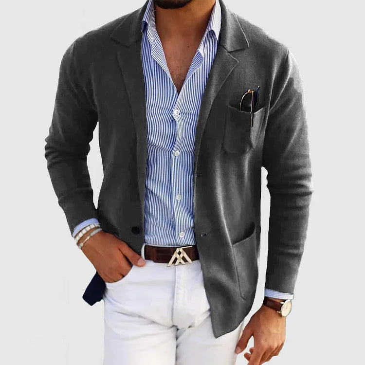 Men's Blazer with Single-Breasted Front