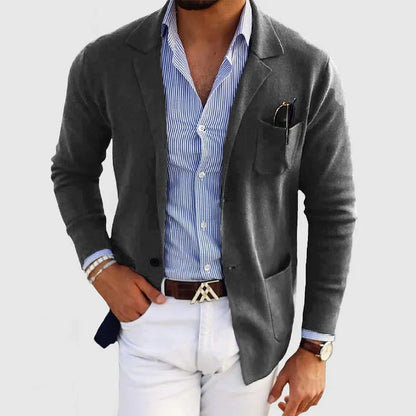 Men's Blazer with Single-Breasted Front
