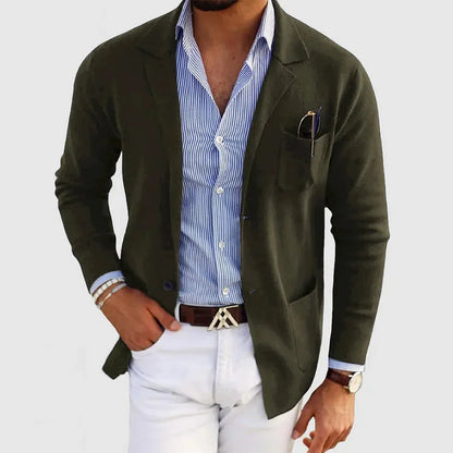 Men's Blazer with Single-Breasted Front