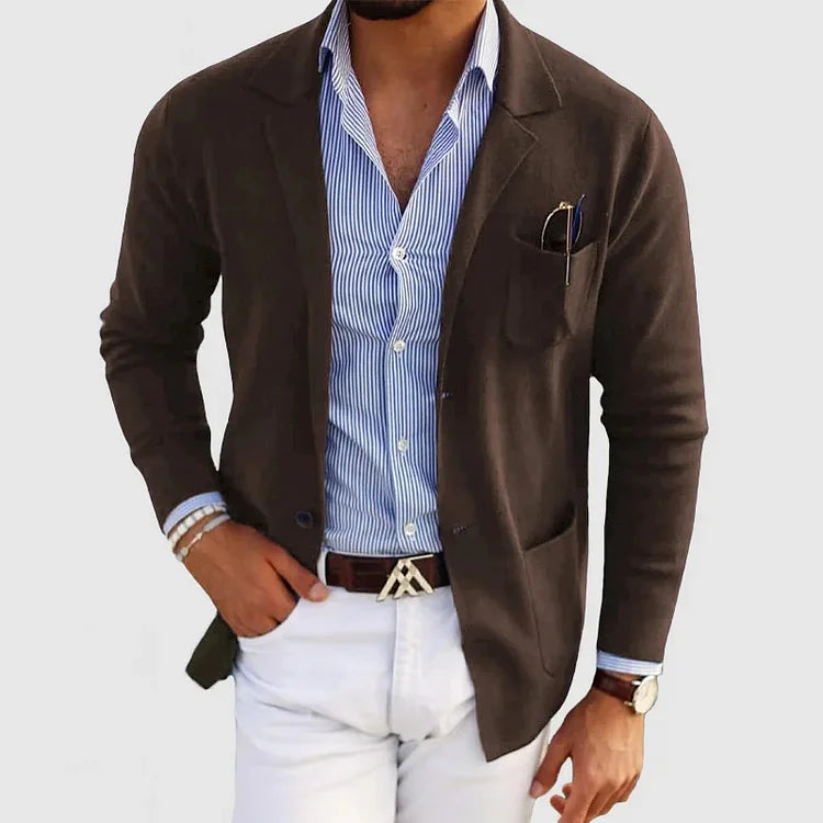 Men's Blazer with Single-Breasted Front