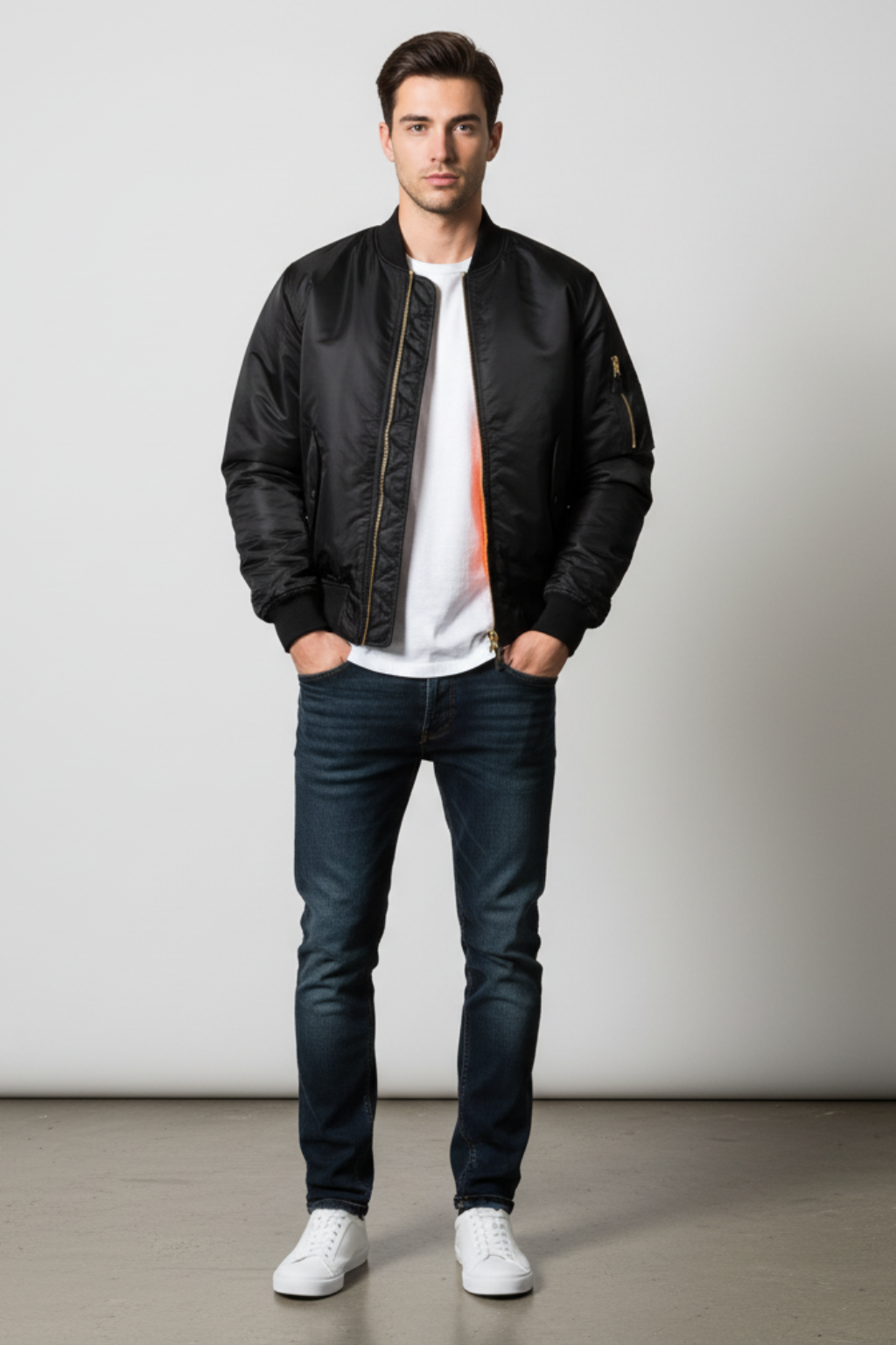 Men's Bomber Jacket with Waterproof Finish