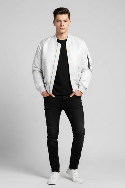Men's Bomber Jacket with Waterproof Finish
