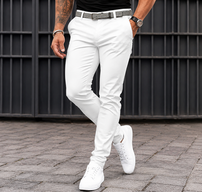 Men's Slim-Fit Chino Pants with Textured Belt-3