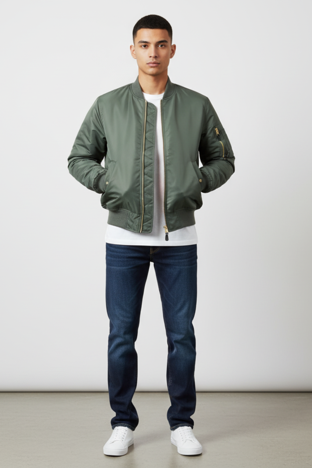 Men's Bomber Jacket with Waterproof Finish