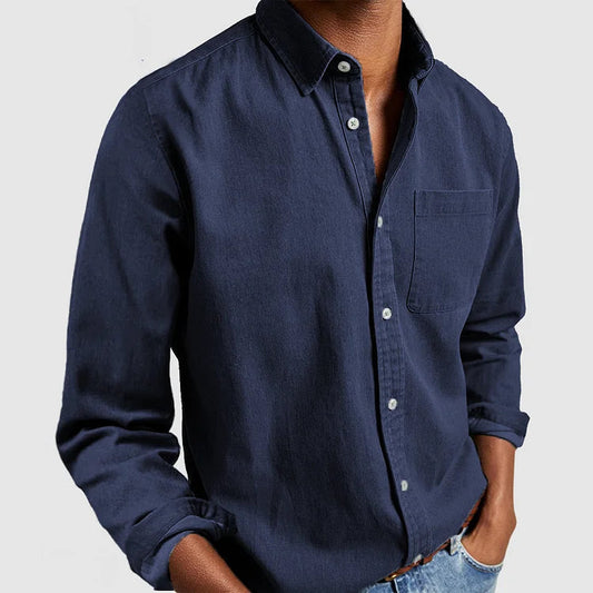 Men's Denim Shirt with Button Front