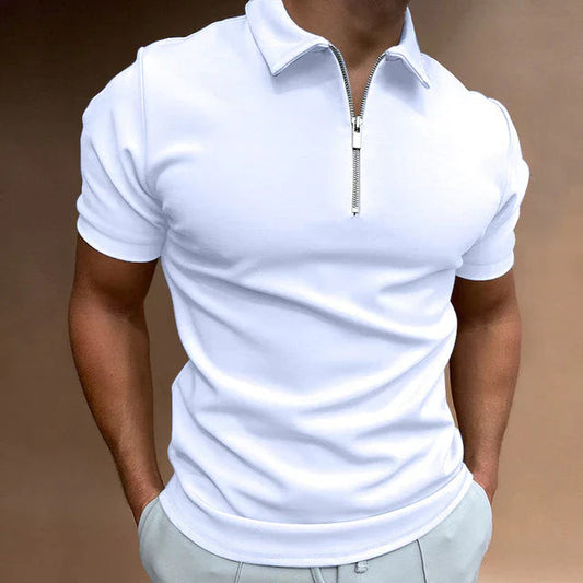 Men's Polo Shirt with Zip Placket