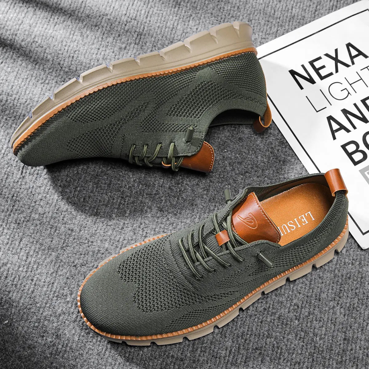 Men's Knit Sneakers with Cushioned Sole