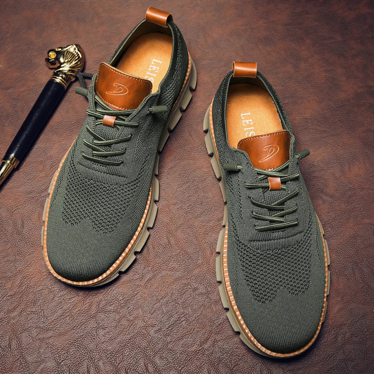 Men's Knit Sneakers with Cushioned Sole