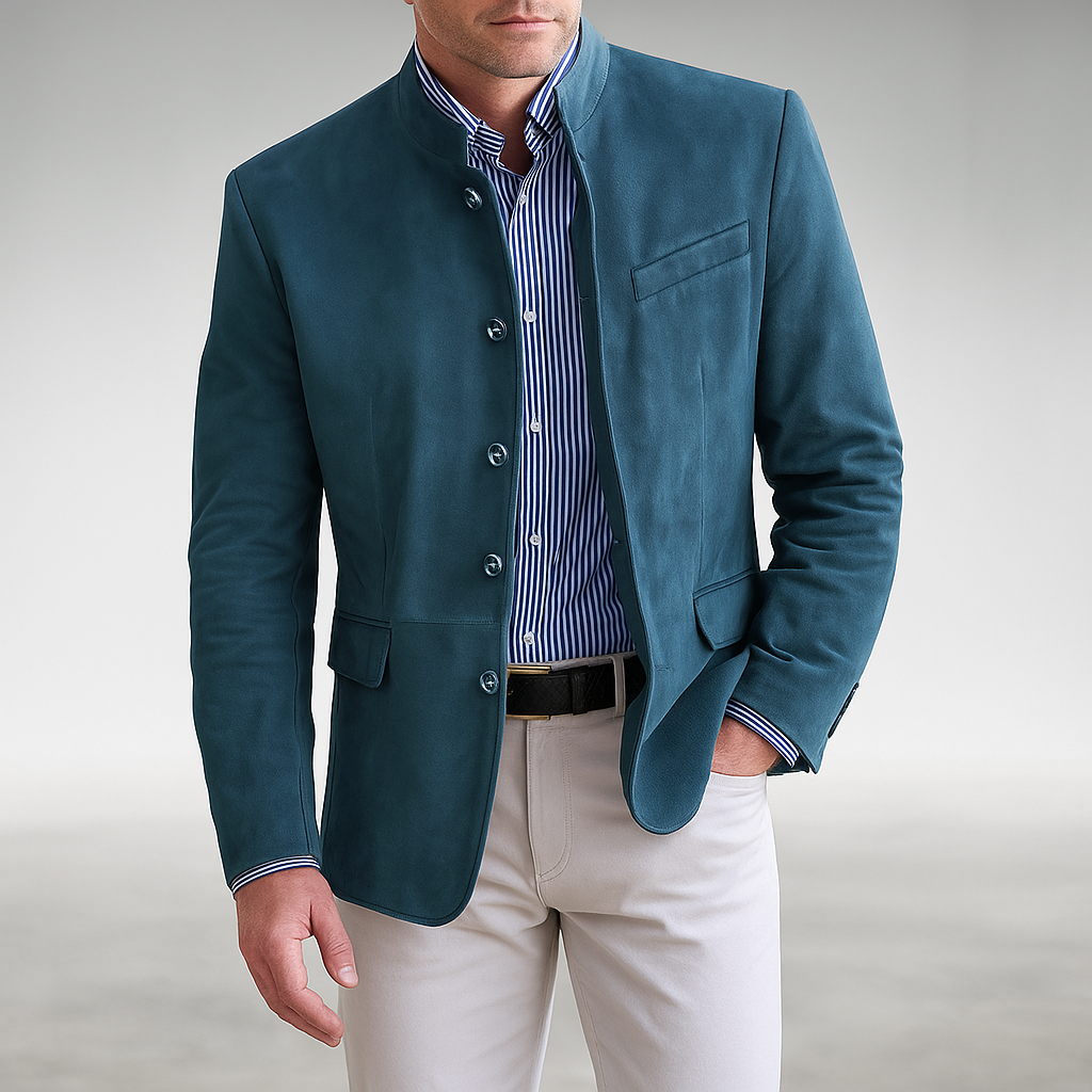 Men's Business Blazer with Notch Lapels