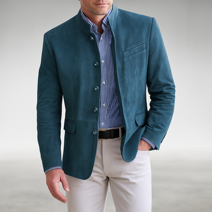 Men's Business Blazer with Notch Lapels