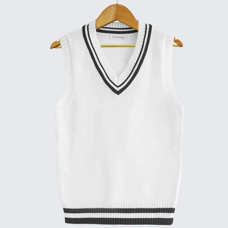 Women's Cable-Knit Vest with Contrast Tipping