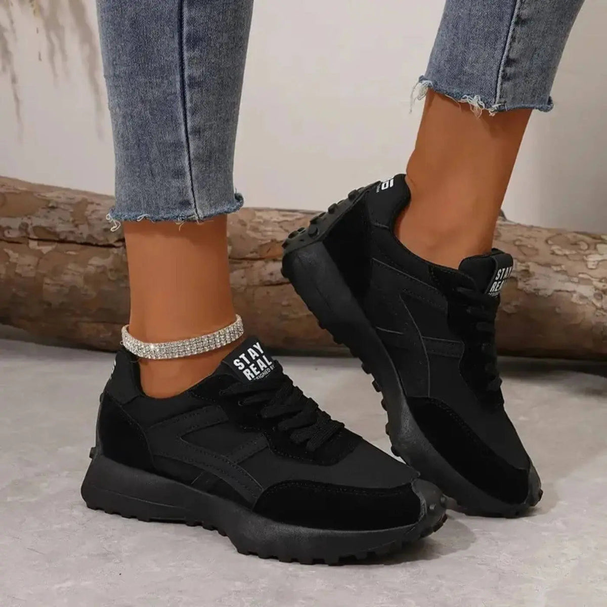 Women's Sneakers with Grip Sole and Cushioned Footbed