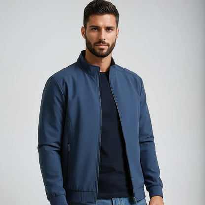 Men's Water-Repellent Windbreaker with Checked Lining